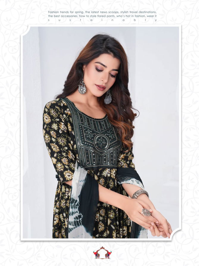 Sanaya 2 By Paavi  Portion Printed Kurti With Bottom Dupatta Wholesale Shop In Surat